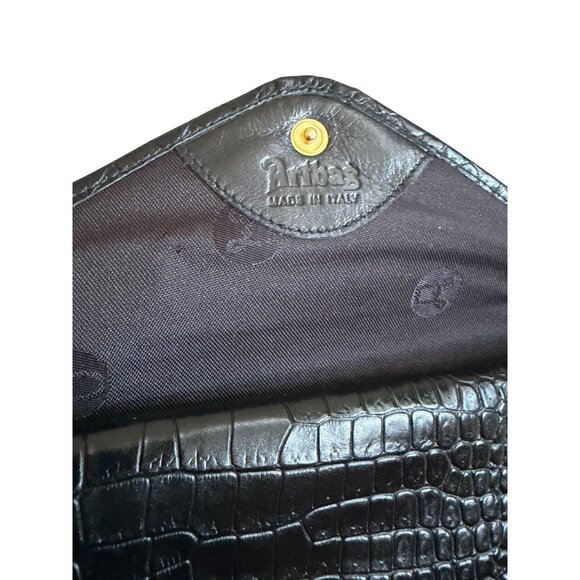 ARTBAG Black Croc Embossed Leather Snap Wallet - Picture 7 of 9